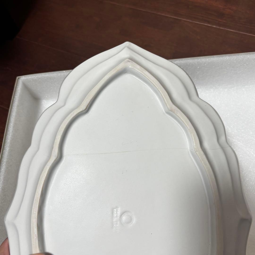 難あり　臼杵焼　オバール皿　L Usukiyaki 臼杵焼き　大皿　金継ぎ用