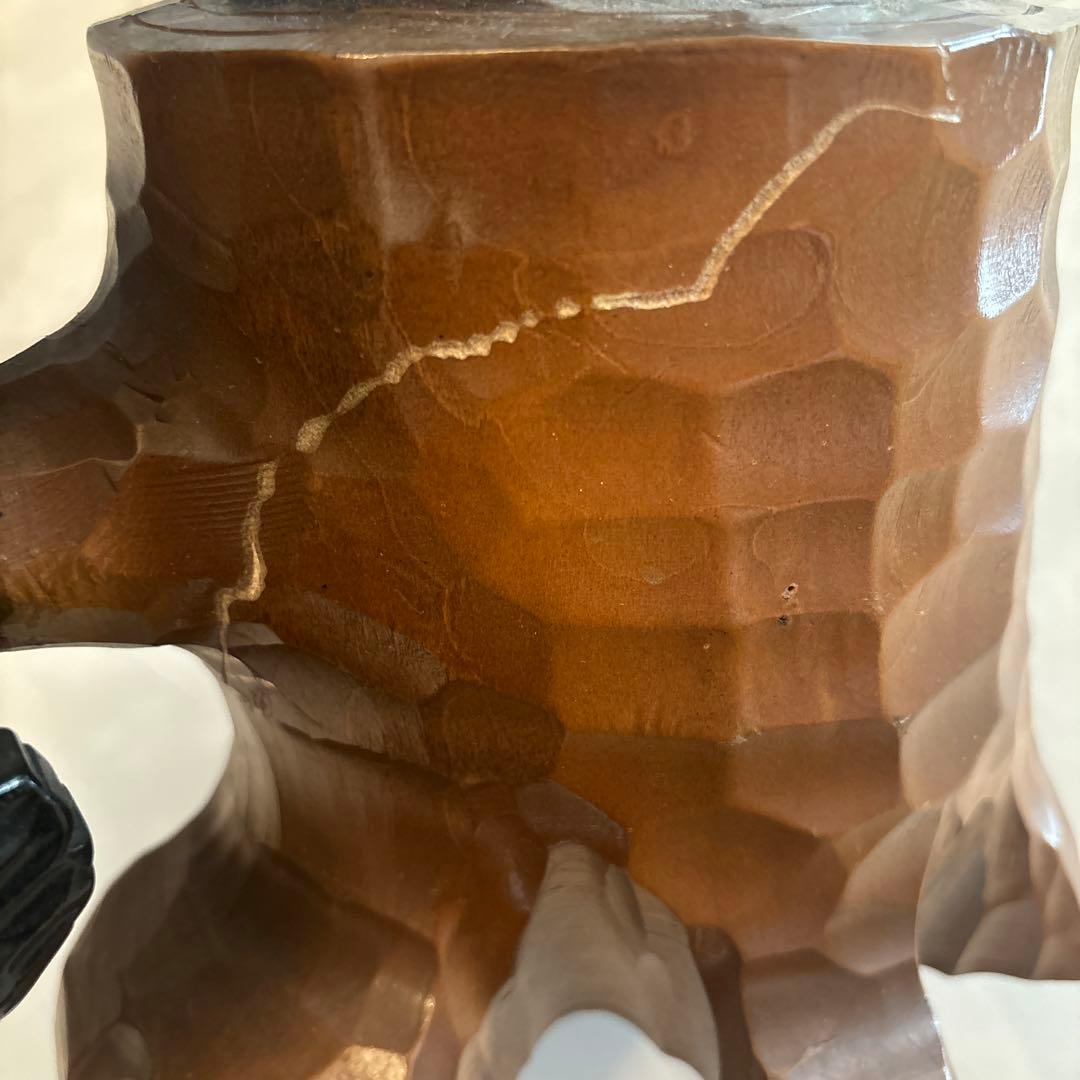 アイヌビンテージ　可愛らしく平和的な瞳に癒される一刀彫りのクマの特大彫刻