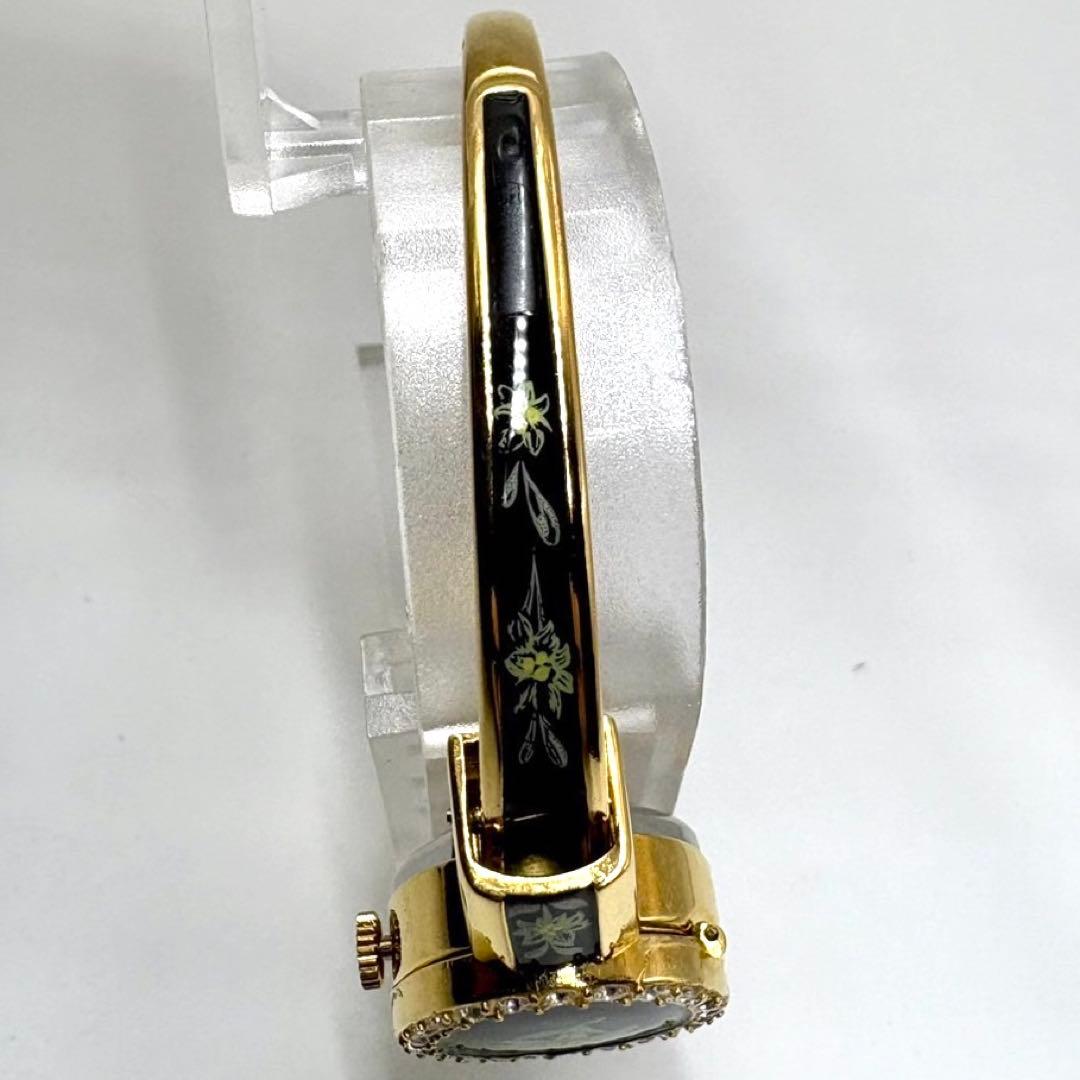 稼働品☆アンドレムッシュ バングルウォッチ クォーツ腕時計 スイス製 ネイビー