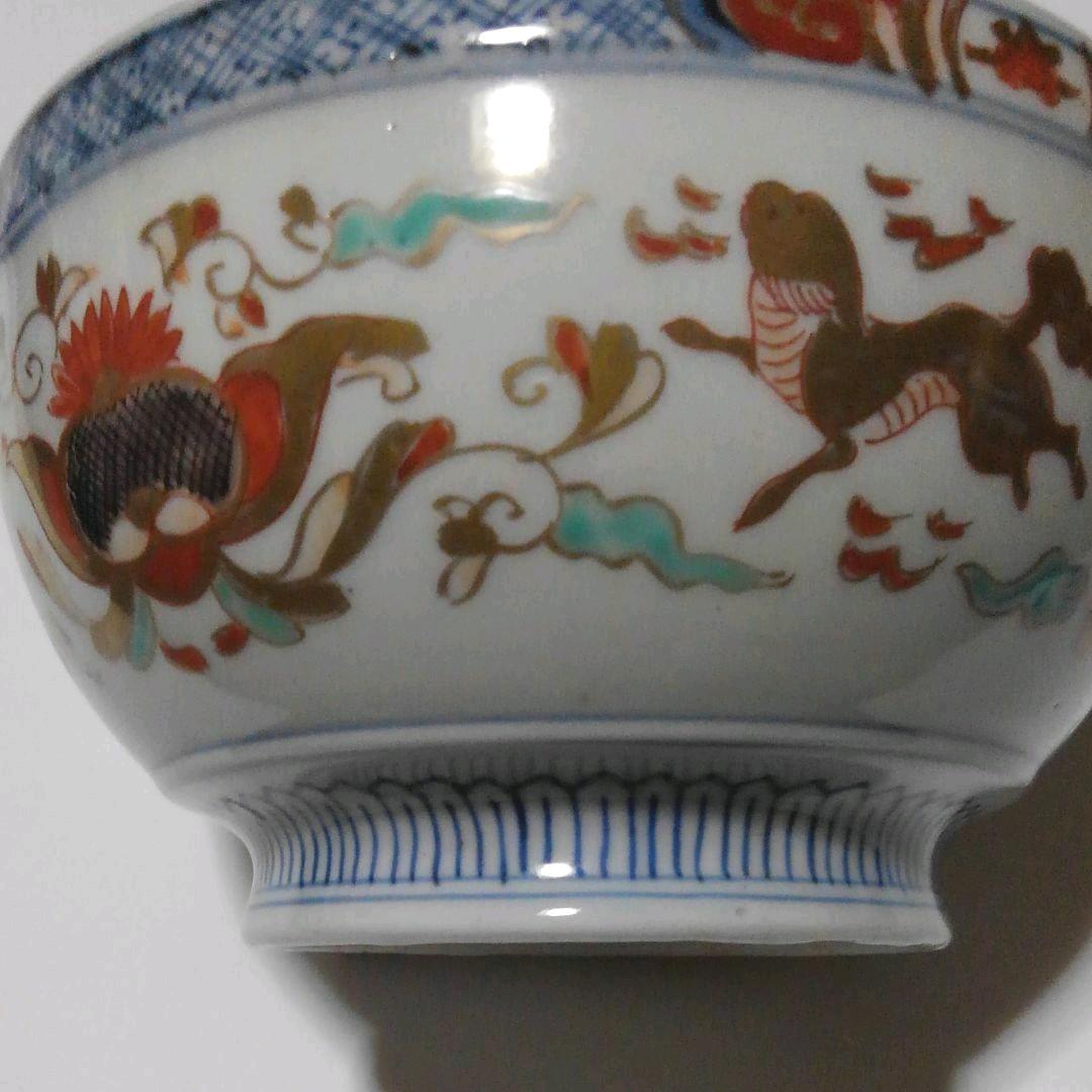 かわいい絵柄の菓子鉢　色絵