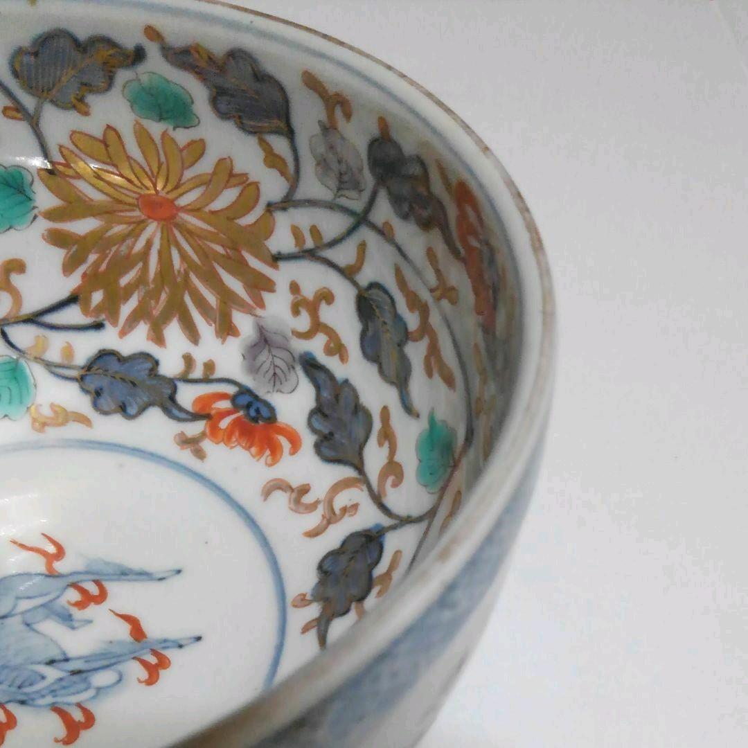 かわいい絵柄の菓子鉢　色絵