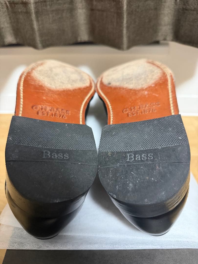 G.H. BASS Weejuns ブラックホワイトローファー　uk7