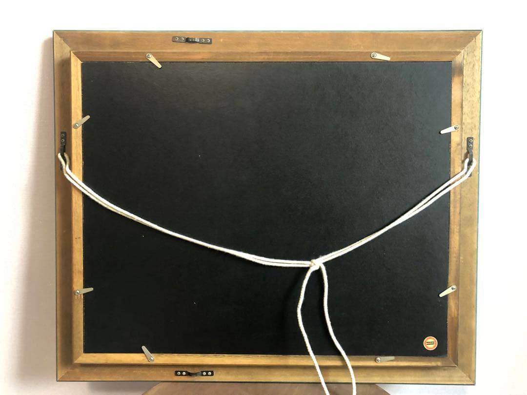 絵画　風景画　 湖畔　鴨　インテリア　額　パステルカラー　ほとり