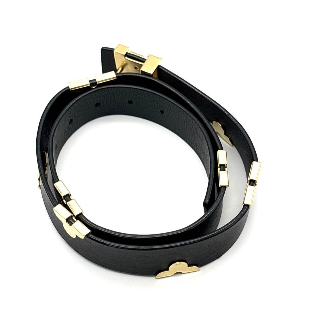 未使用級◆ルイヴィトン サンチュール（80/32）ベルト フラワー ブラック