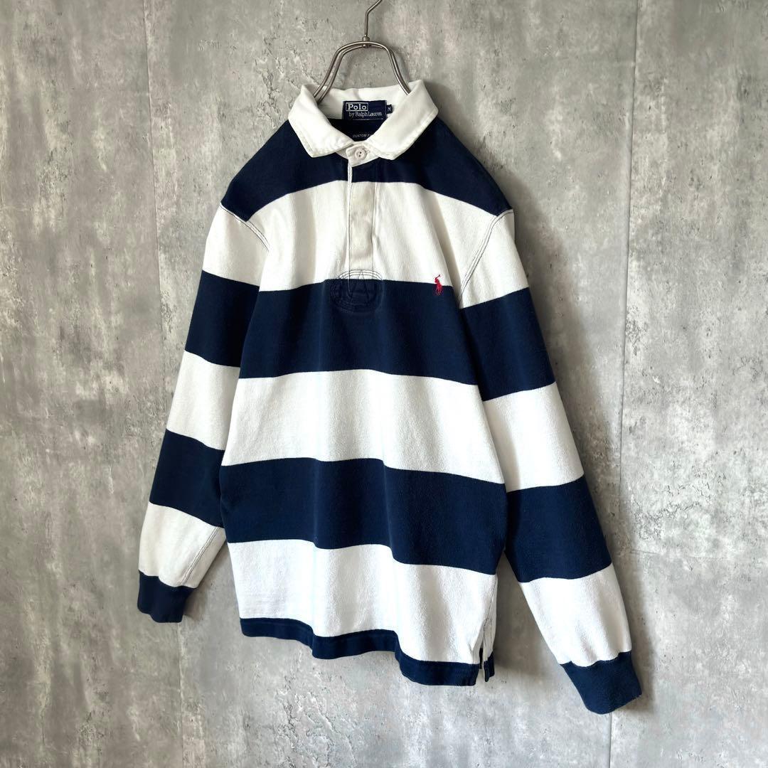 【最高デザイン！】90's ラルフローレン ラガーシャツ 太ボーダー 好配色
