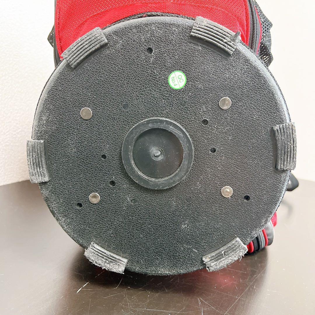 アディダス ゴルフ キャディバッグ 9型 6分割 レッド ブラック フードカバー