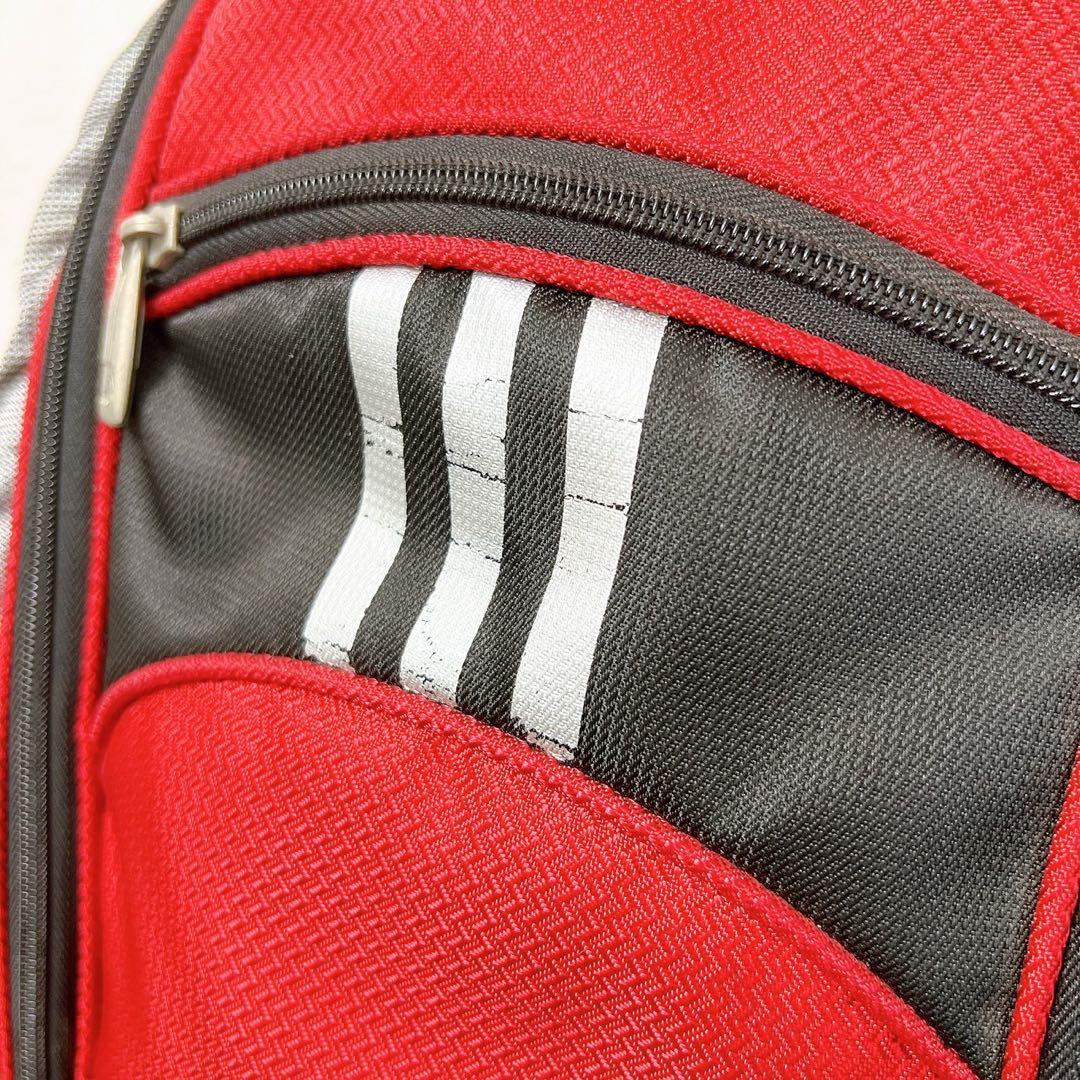 アディダス ゴルフ キャディバッグ 9型 6分割 レッド ブラック フードカバー