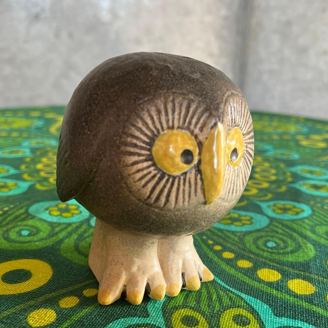 ☆リサ・ラーソン☆スウェーデン☆森のふくろう☆グレー☆陶器☆置物【送料込み】