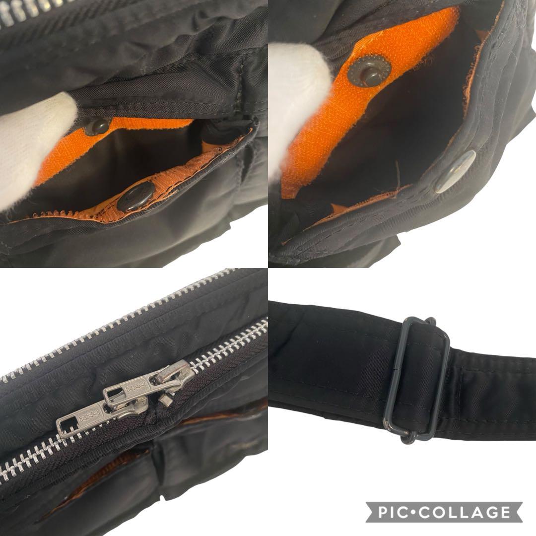 美品　ポーター　タンカー　ショルダーバッグ　ダブルジップ　ブラック　二層