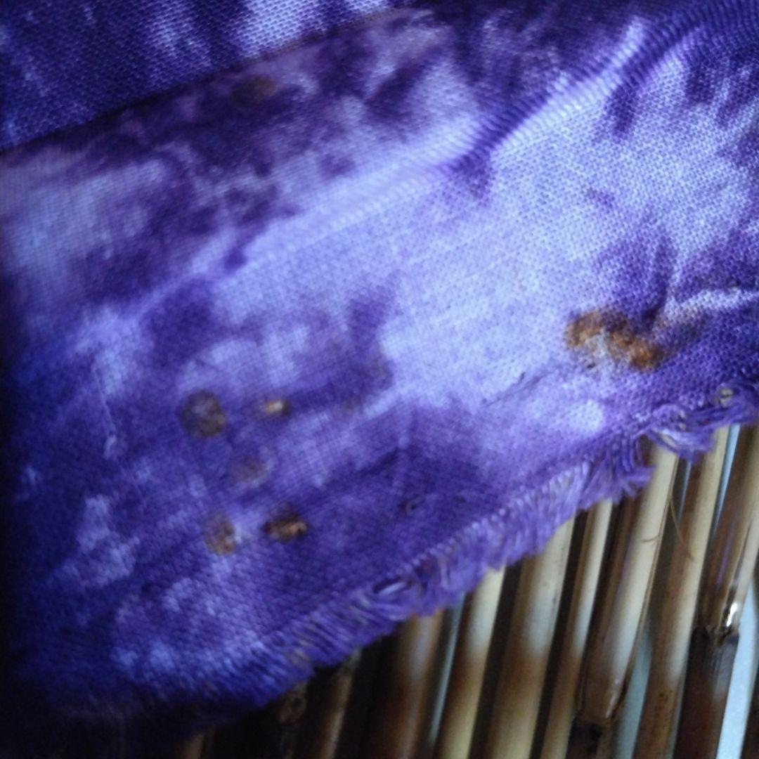 有松絞りの浴衣反物⭐紫色　花柄 幾何学模様