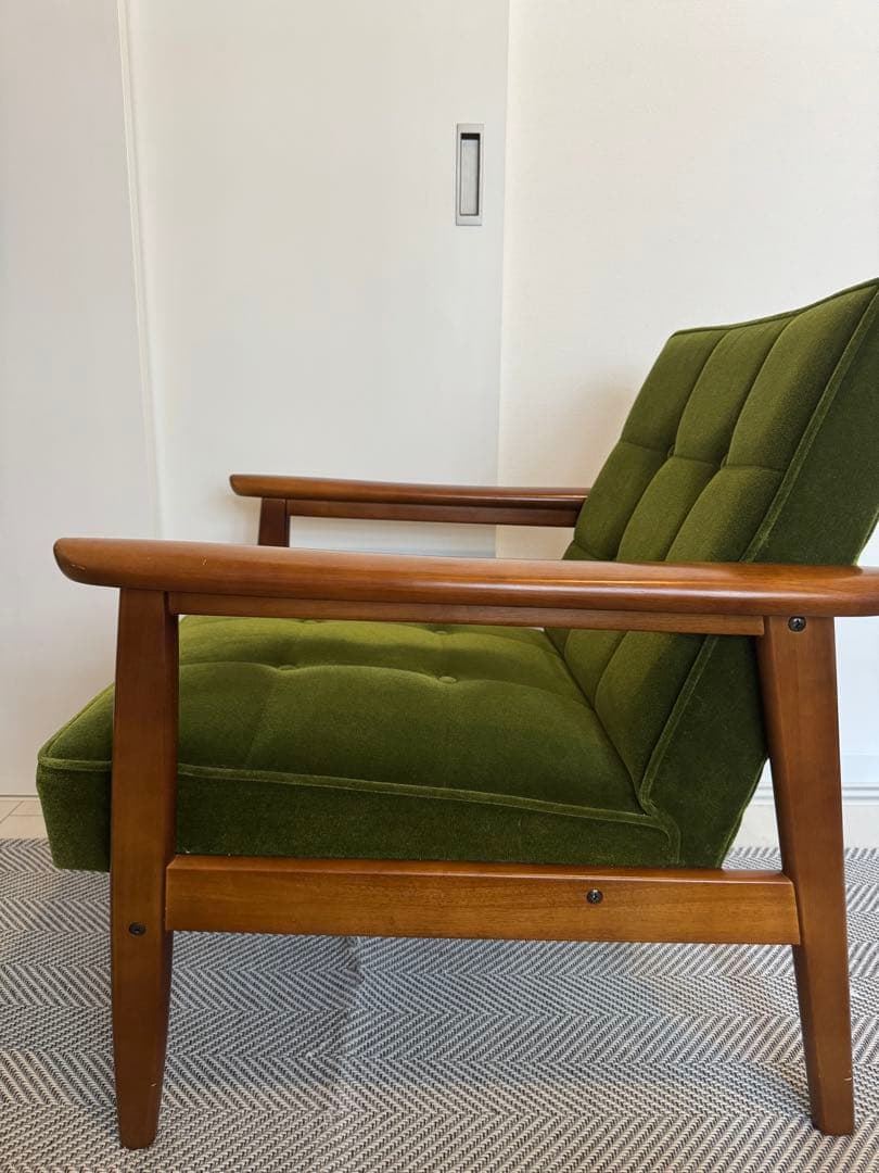 【名品】カリモク60 Kチェア 1シーター モケットグリーン