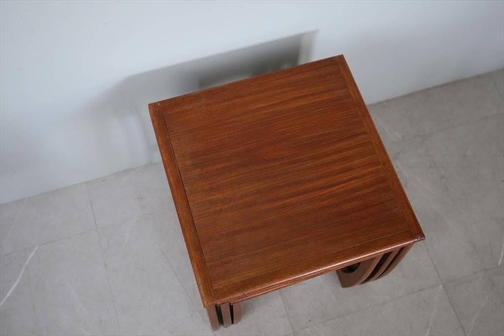 英国アンティークSUNELM製チークネストテーブル3台サイドテーブル92-125