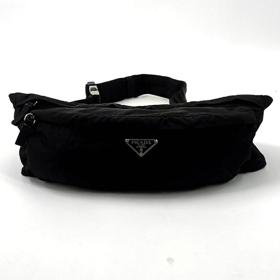 美品希少✨プラダ ウエストポーチ ボディバッグ ナイロン 三角ロゴ 黒 白タグ