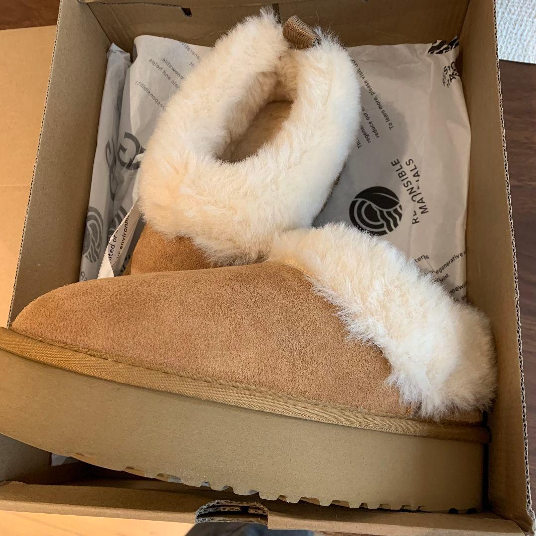 未使用✨UGG ブラウン ムートンブーツ 厚底 25CM