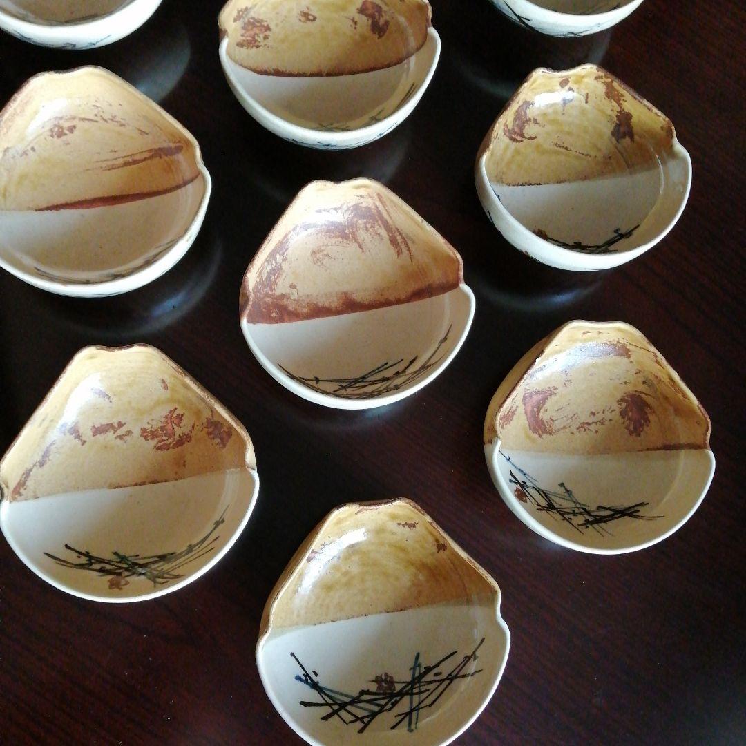 富士形三保の松原向付　12cm　10客　幕末〜大正期