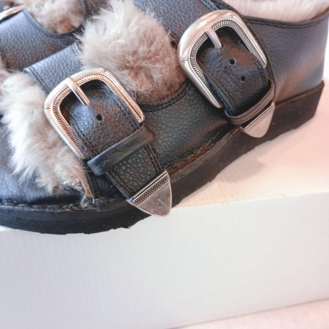 専用　CAMINAND ブラック ファー サンダル 23cm スリッポン