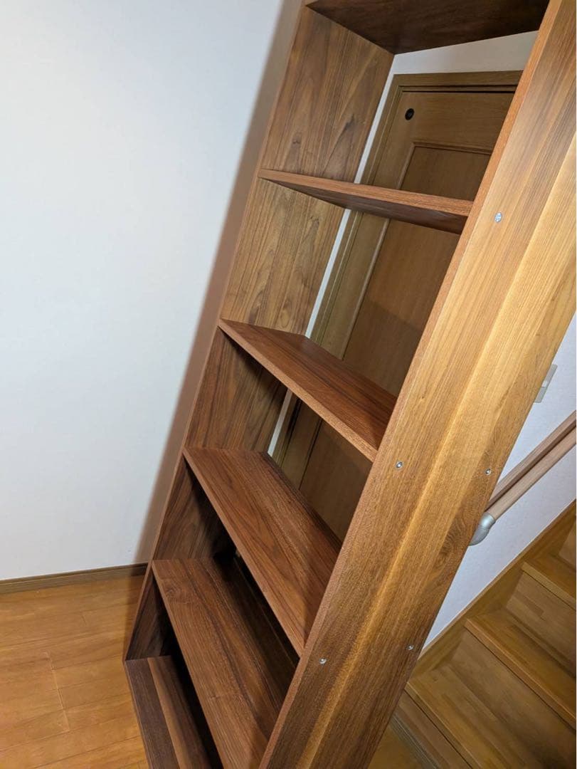 ■送料込■無印良品 スタッキングシェルフワイド 5段 ウォールナット棚収納