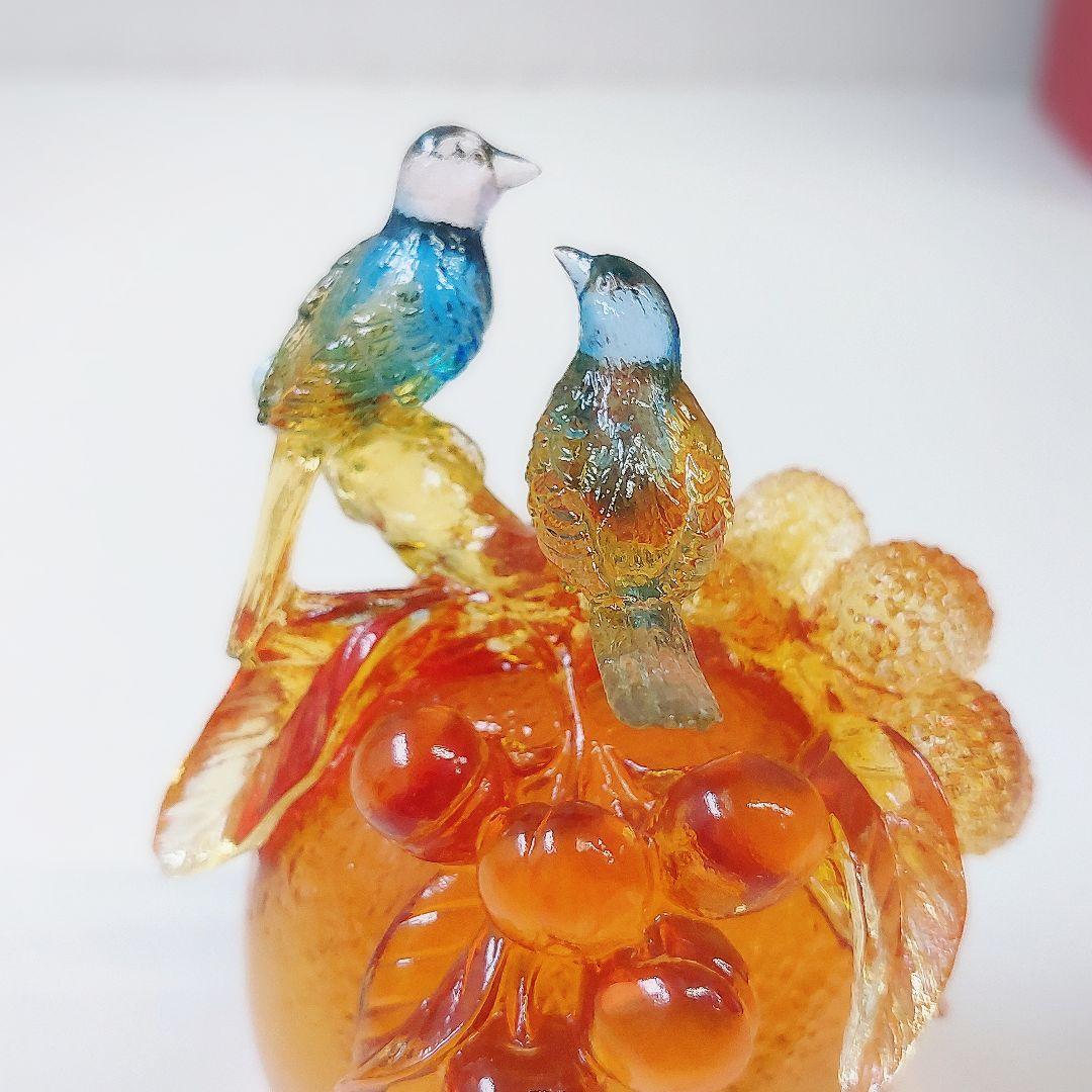 琉園 Tittot クリスタルガラス バード 置物