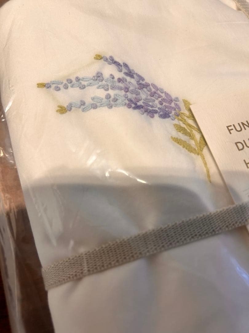 ZARA  ラベンダー刺繍 掛け布団カバー 200x200cm