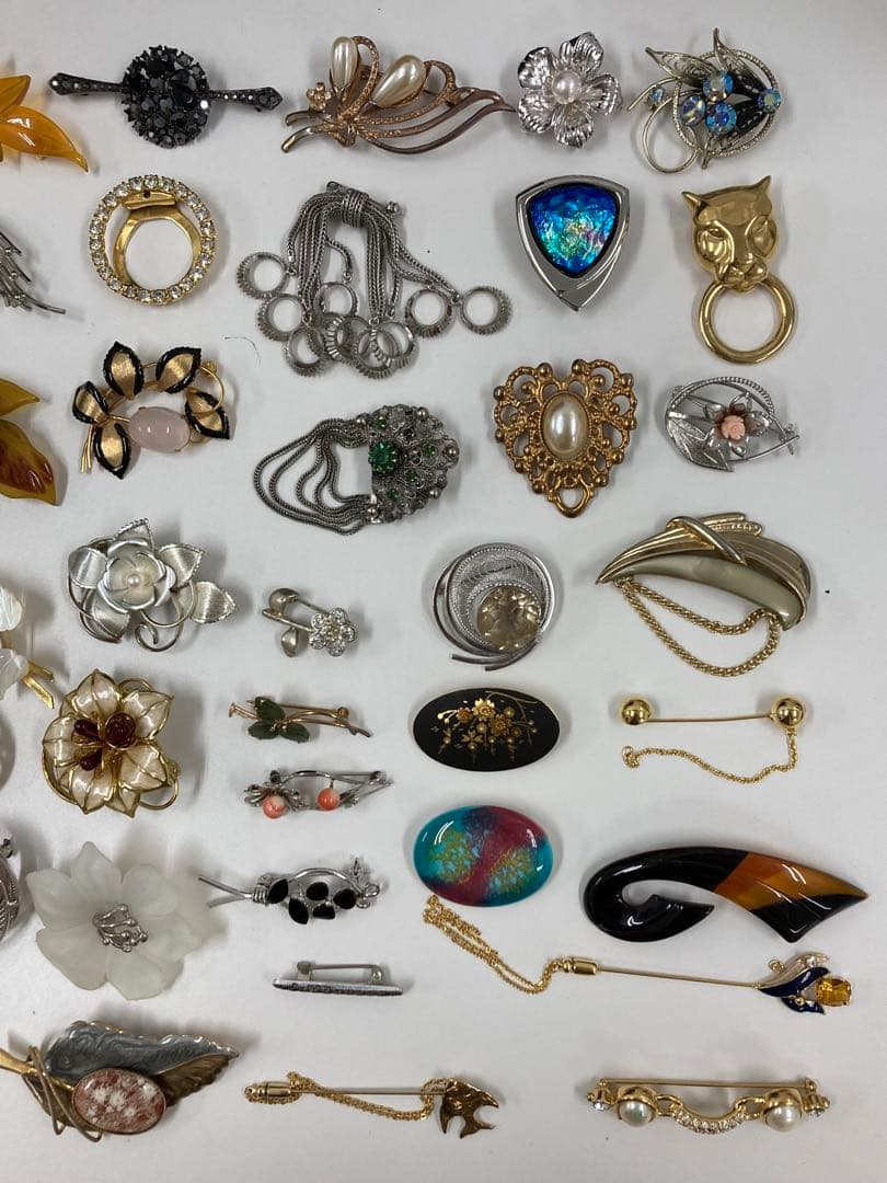 レディース　アクセサリー　プローチ　真珠　宝石　プローチ71点まとめ売り