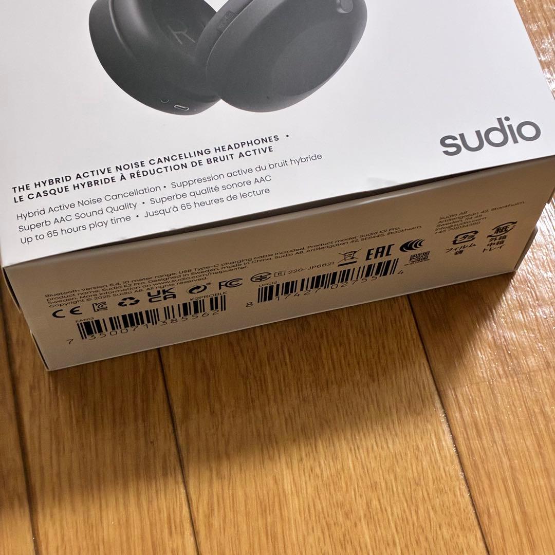 sudio k2 pro 未使用品　ワイヤレスヘッドホン　黒