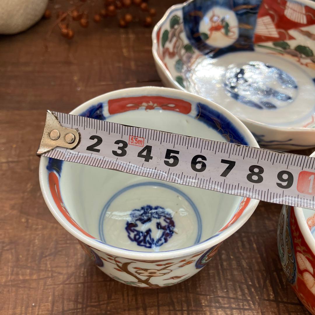 アンティーク　古伊万里　骨董　和食器 手描き色絵 6点セット