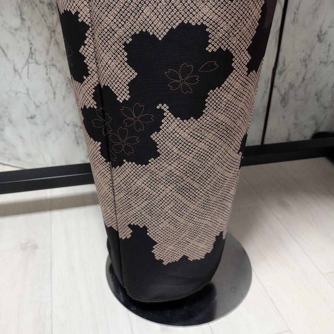 mamamaiii様 絹ポリ　付け下げ茶系　桜さく柄　美品　アッシュブラウン系