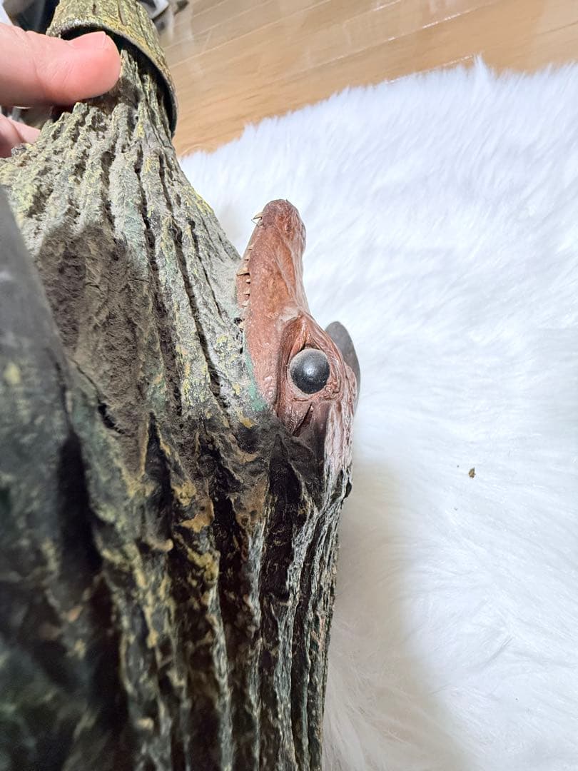 昭和レトロ 木彫り酒瓶 猪＆ワニ デザイン オブジェ