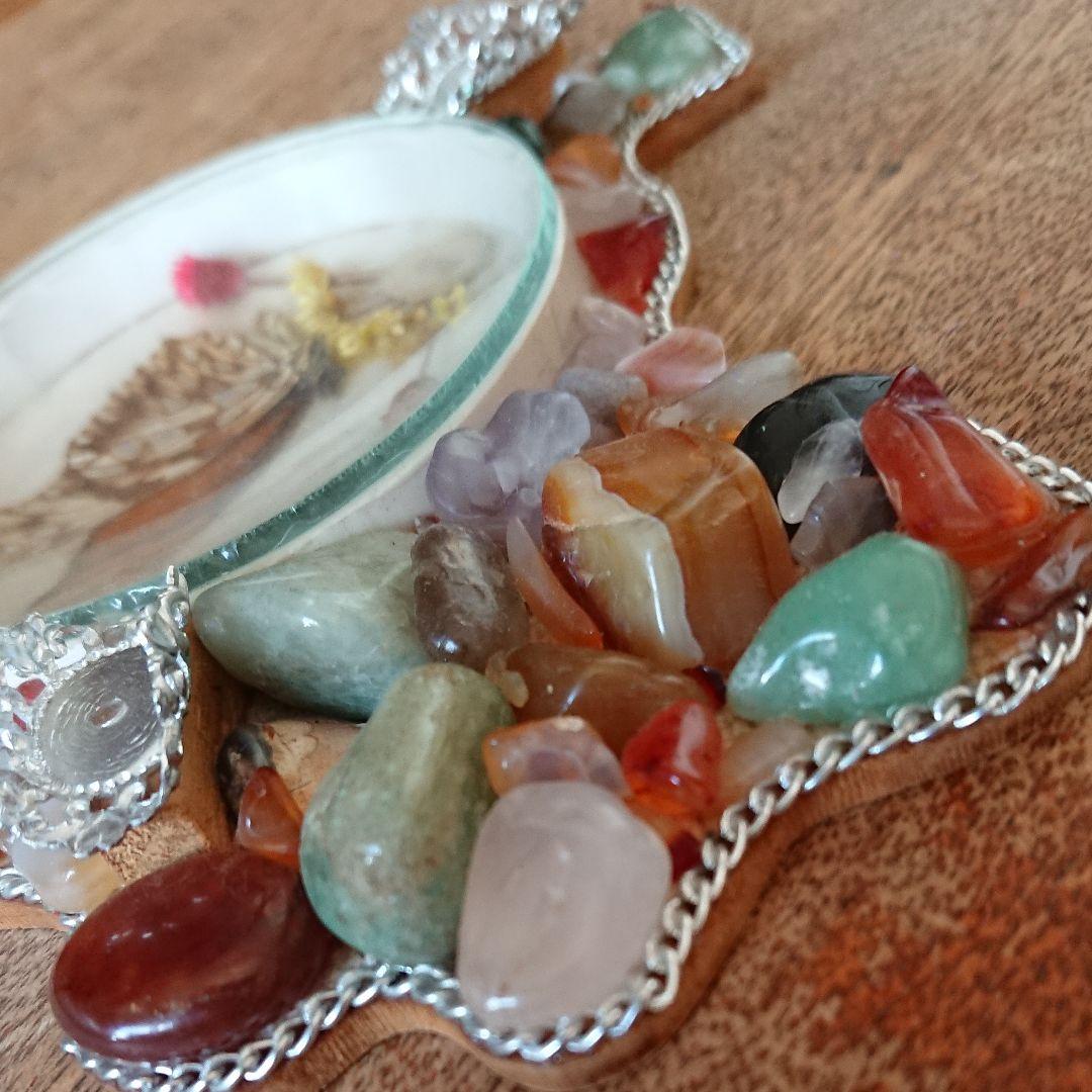 BRASIL vintage ☆ 蝶々 瑪瑙 メノウ 灰皿 アッシュトレイ