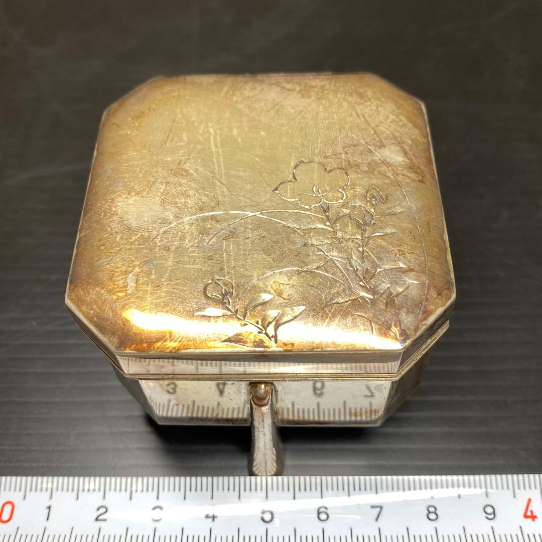 純銀　四足　彫金　ボンボニエール　102g 東さ8-0208☆2F