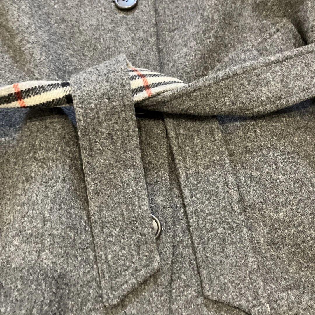 BURBERRYS バーバリーズ　リバーシブルコート チェック　グレー　ベルト付