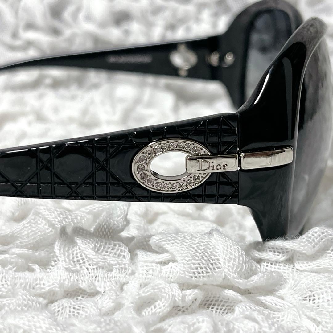 希少✨ラインストーン　Dior ブラック ラウンド型 サングラス　クロコ