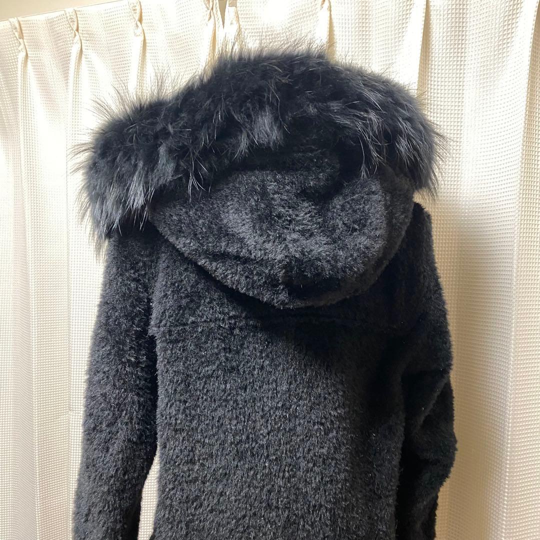 ルグランブルー ファー ダッフル コート 黒 メンズ１