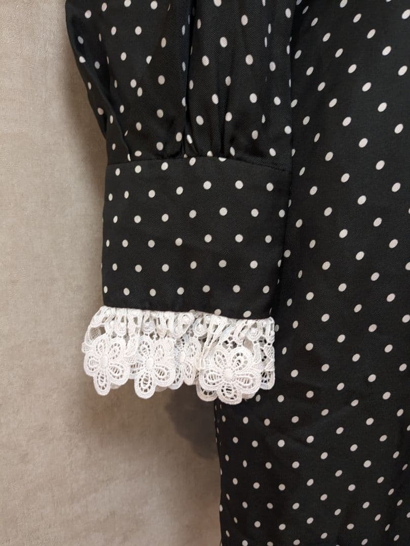 SANDRO　ドットミニワンピース　レース　ブラック　36　サンドロ