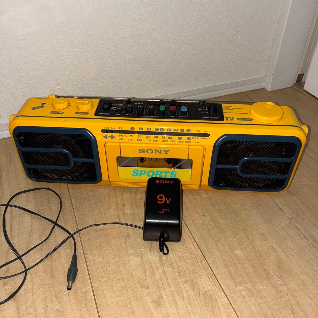 SONYSPORTS ソニー ラジカセ CFS-V75 イエロー ジャンク