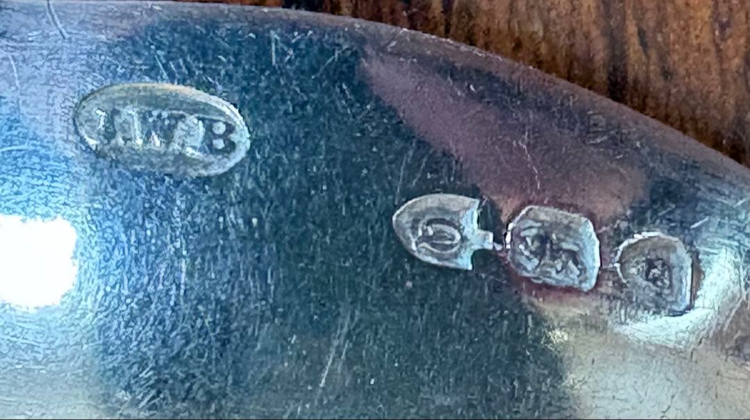 名品 英国アンティーク ヴィクトリア時代 純銀製 自然主義スプーン＆トング