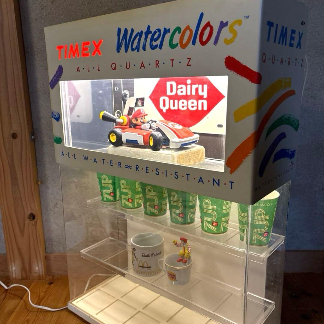 80s タイメックス　ショーケース　店舗用　ファイヤーキング　アメトイ　ミニカー