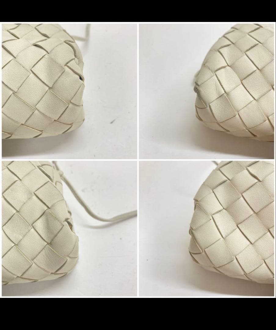 ボッテガヴェネタ ミニザポーチ イントレチャート ホワイト ショルダーバッグ