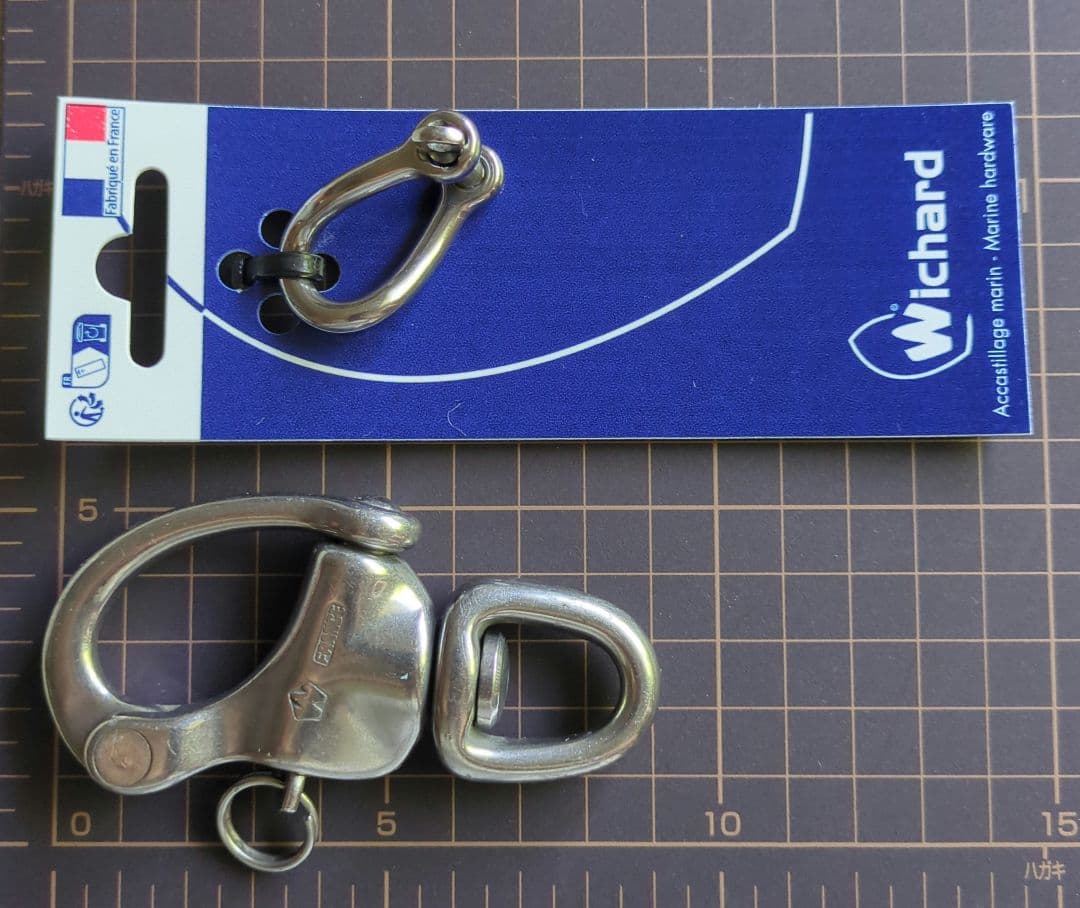 WICHARD ステンレス スイブル・スナップシャックル キーホルダー