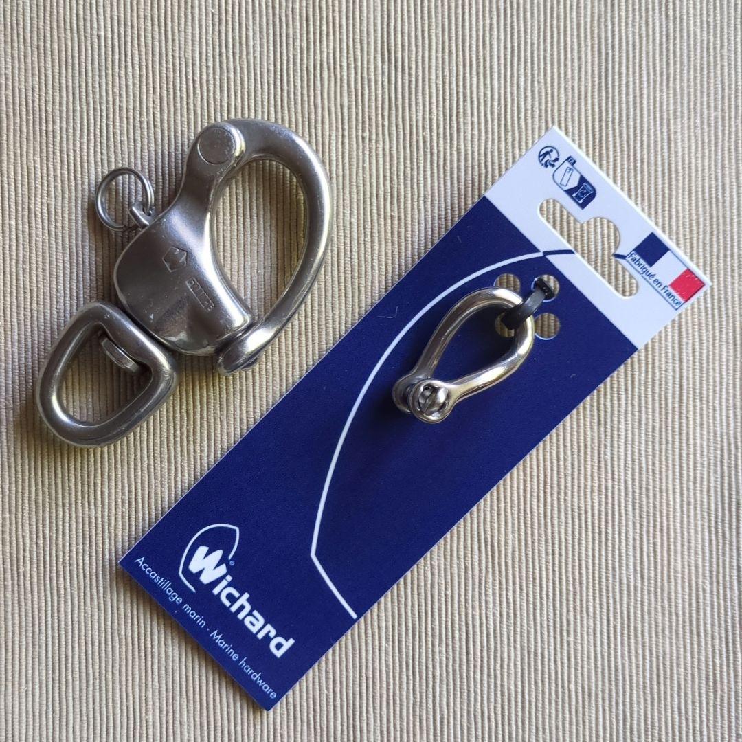 WICHARD ステンレス スイブル・スナップシャックル キーホルダー