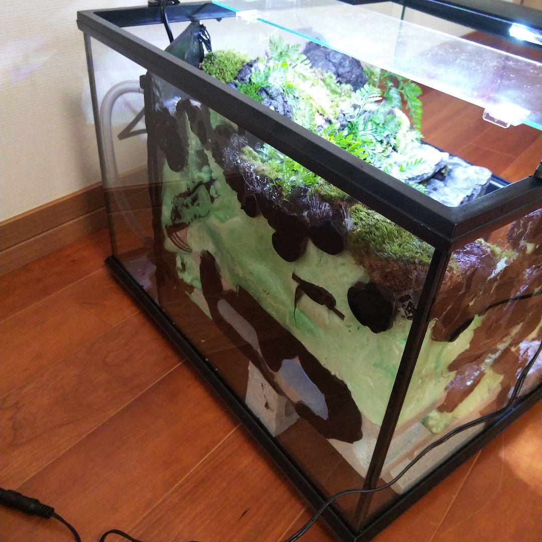 【受注生産】滝のあるアクアテラリウム　グラステラリウム 4530イモリウム