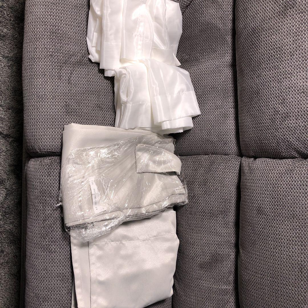 カーテン　レース付き　シャンパンシルバー　幅150×丈100cm×4枚セット