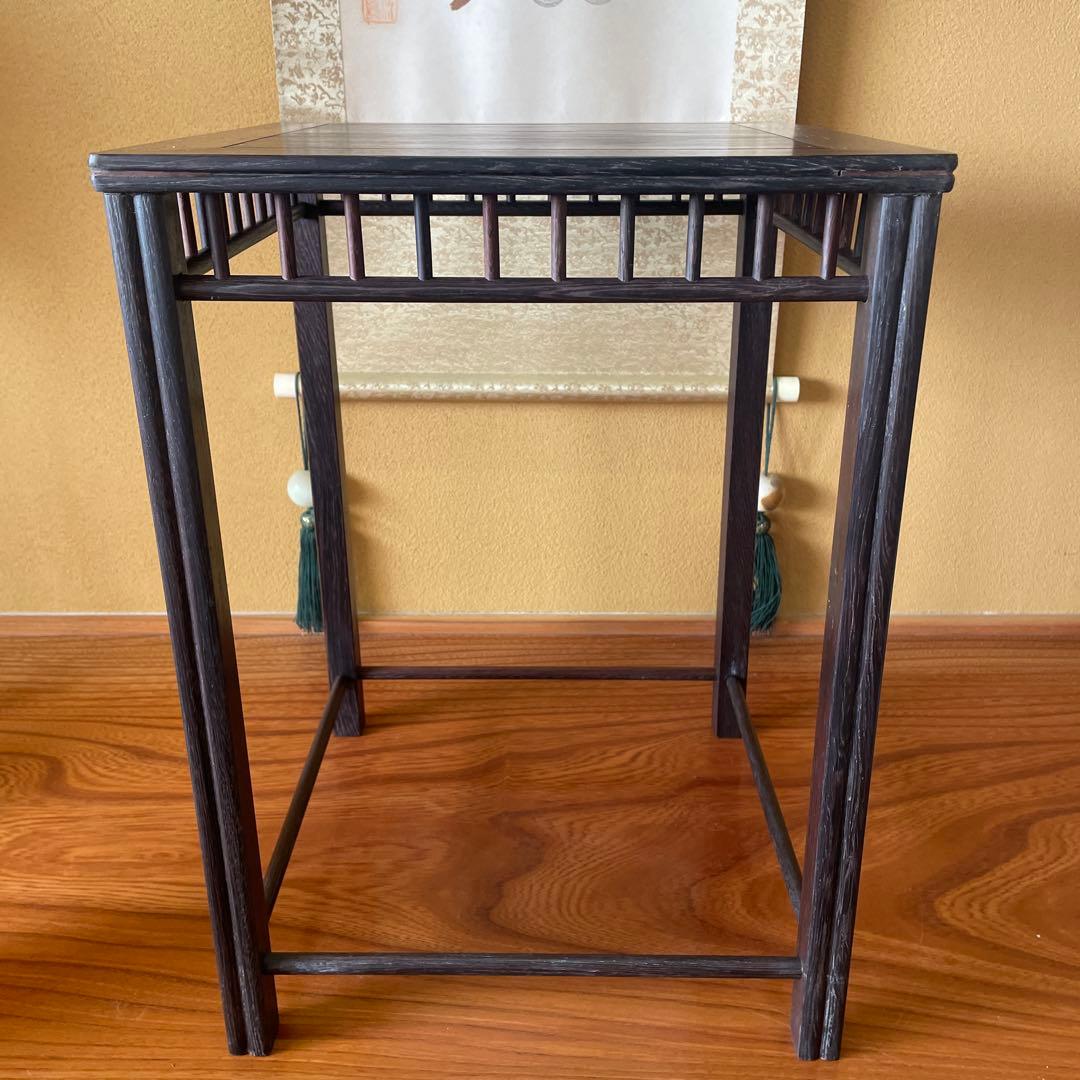 唐木懸崖1.2尺 盆栽台 黒檀 ビンテージ品 昭和レトロ 高卓(こうしょく)