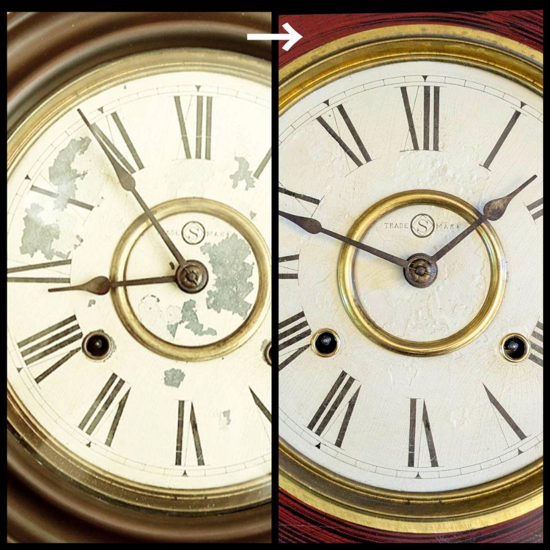 アンティーク掛時計　古時計　精工舎　四つ丸　振り子時計