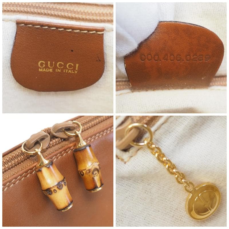 グッチ ヴィンテージ バンブー 2Way バッグ ブラウン