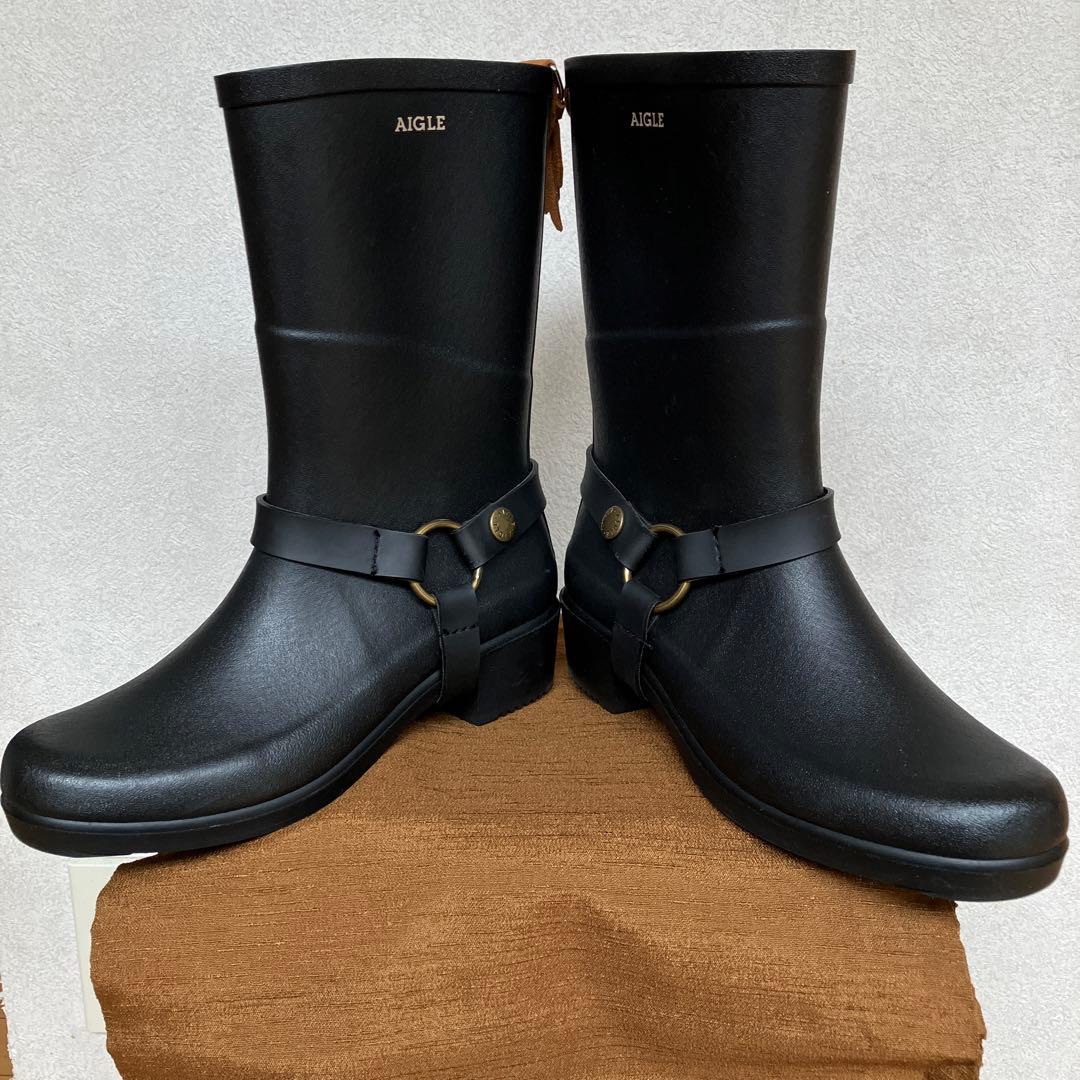 お値下げ！！ AIGLE ブラック レインブーツ