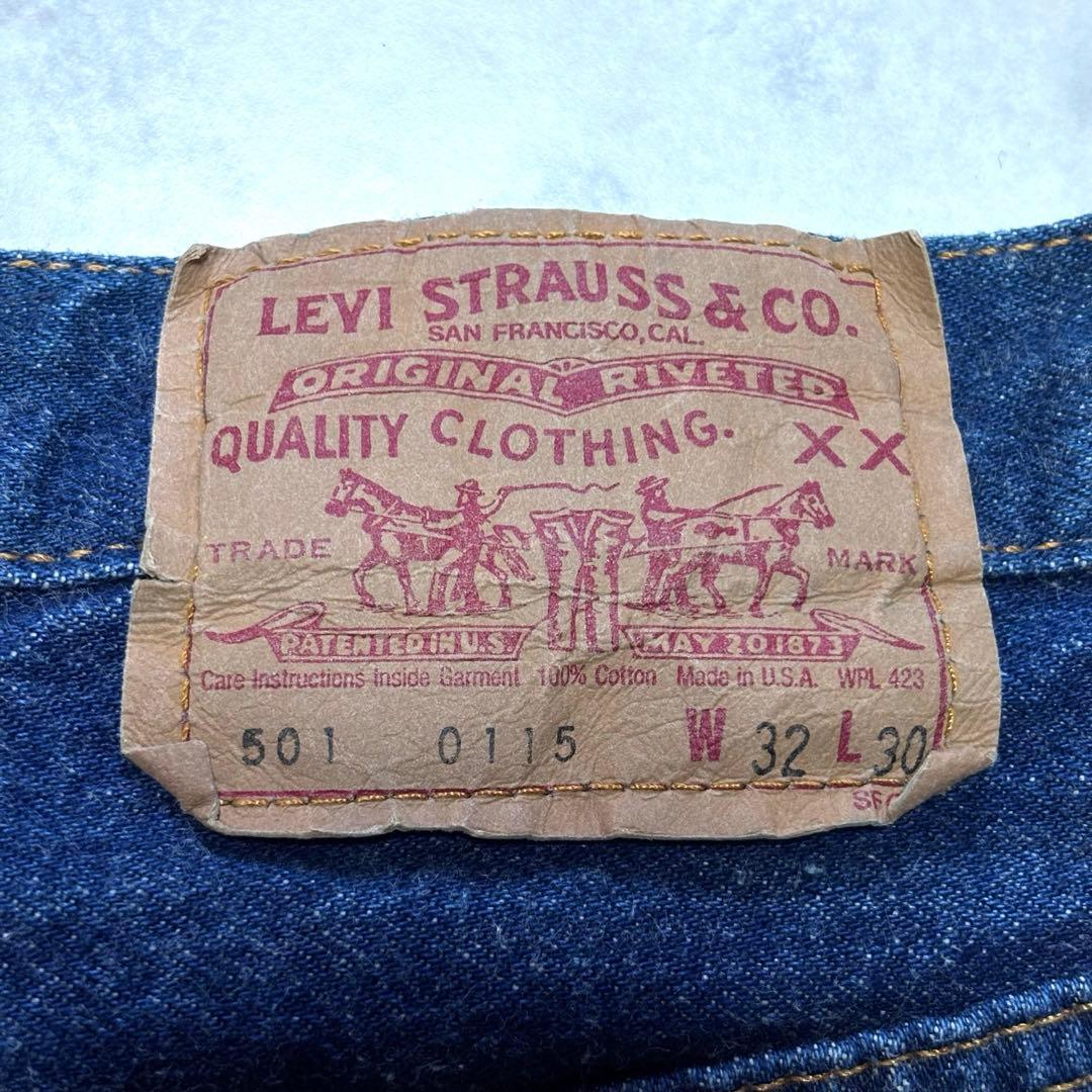 【80s】濃紺 リーバイス 501 ハチマル ナイロンフットボタン USA製