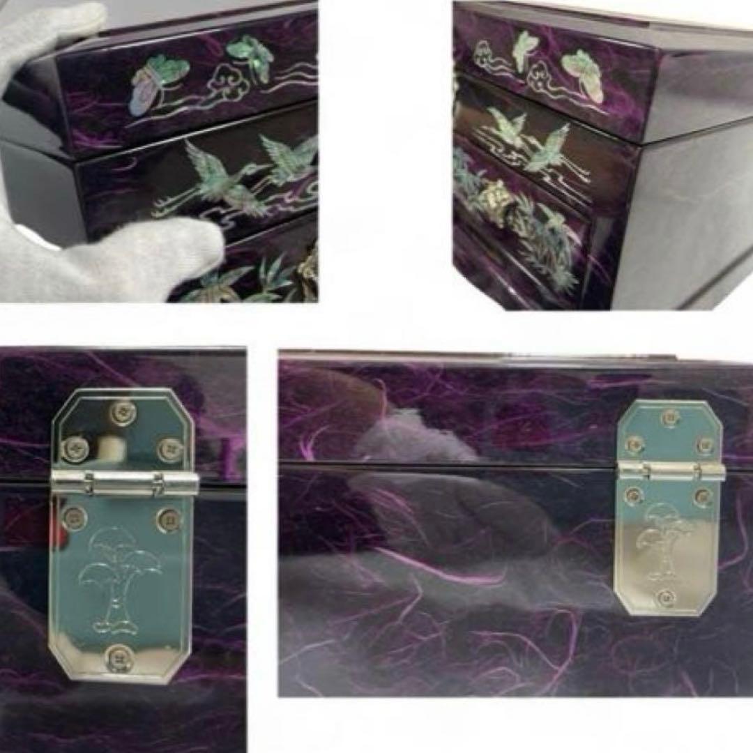 美しい✨ 韓国　螺鈿細工 漆器 小物入れ 宝石箱ジュエリーボックス伝統工芸