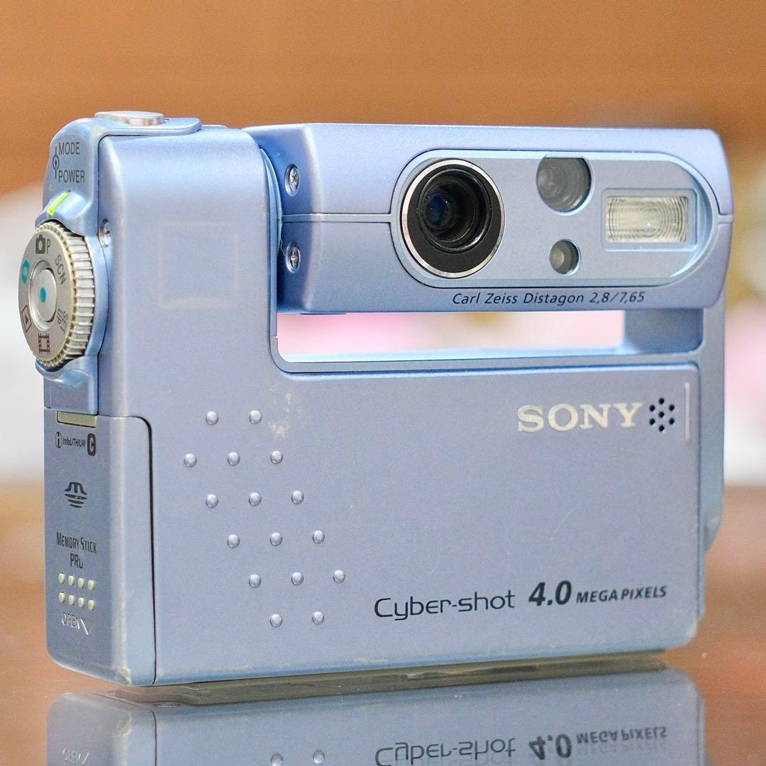 ！希少！動作品 平成レトロ Y2K SONY DSC-F77A ブルー 海外仕様