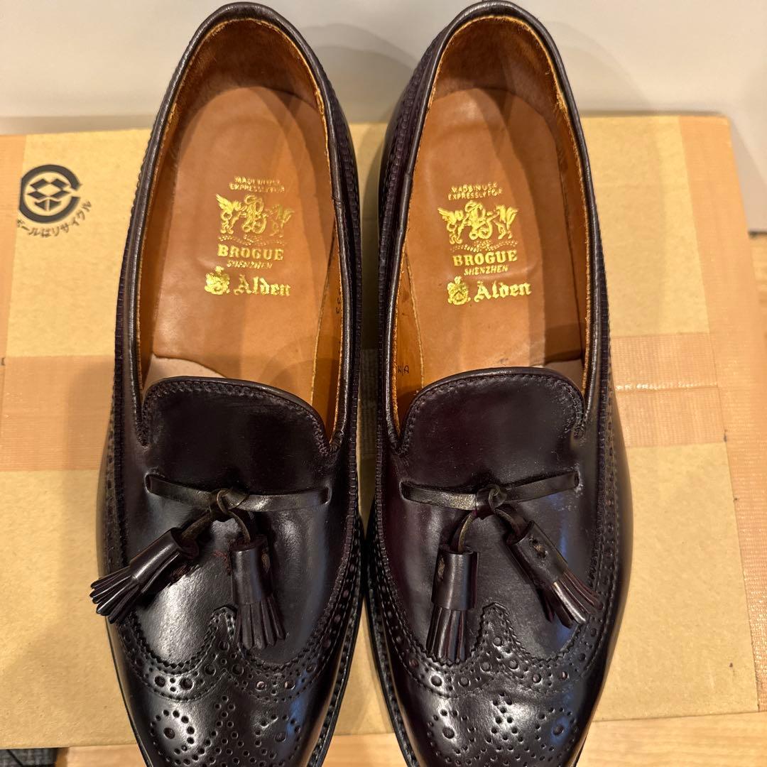 p*s様 新品オールデン タッセルローファー 9D ロングウイング　バーガンディ